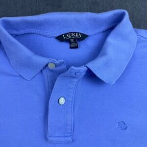 Lauren Ralph Lauren Womens Polo Shirt Lavender 2X Embroidered Logo Short Sleeve